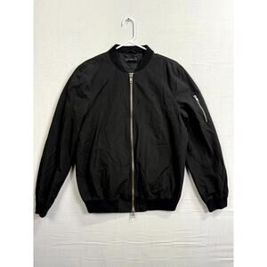 Bullhead Denim Co. Bomber Jacket Mens XL Black Long Sleeve Pockets Full Zip